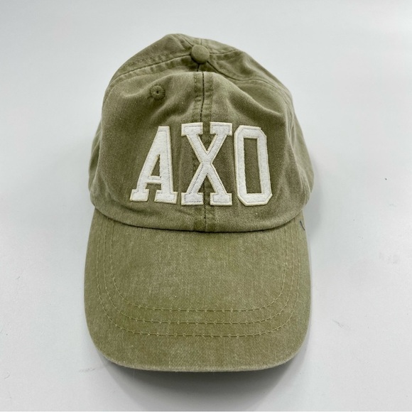 Alpha Chi Omega Baseball Cap Neutral NWT leather strap adjustable Hat‎ Rush - Picture 1 of 10